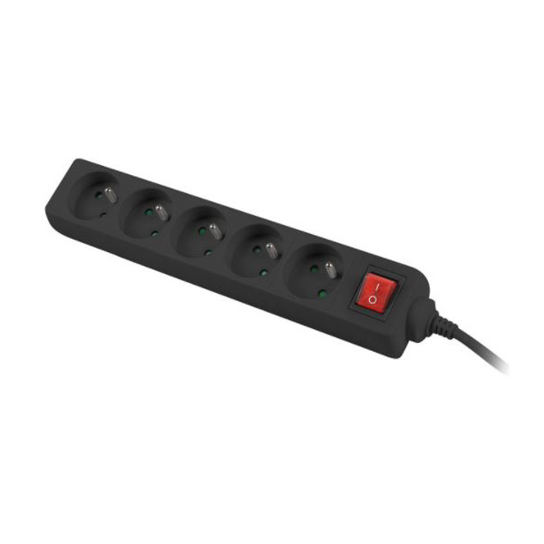 PS1-05E-0150-BK - Przedłużacz czarny, 1.5m - Lanberg | PS1-05E-0150-BK