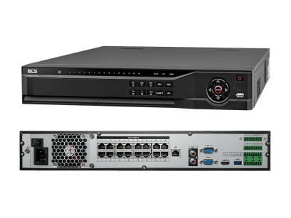 BCS-NVR16045ME-P-II - Rejestrator 16-kanałowy POE 8 Mpix IP Bitrate 200 4xHDD Wej/wyj alarmowe Onvif - BCS | BCS-NVR16045ME-P-II