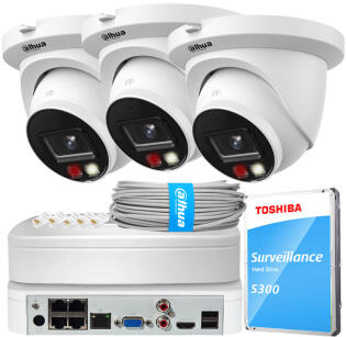 Zestaw do Monitoringu IP 6Mpx, 3 Kamery IPC-HDW2649TM-S-IL-0280B, Dual Light, PoE - DAHUA | IPC-HDW2649TM-S-IL-0280B(X3) POE KIT