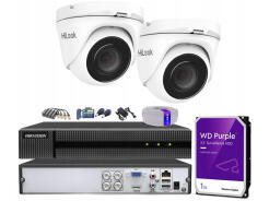 Zestaw do monitoringu TurboHD, 2 kamery 5Mpx, rejestrator 4ch - HiLook by Hikvision | TVICAM-T5M + DVR-4CH-4MP