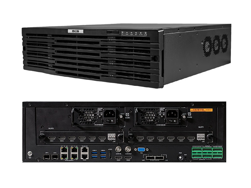BCS-P-NVR6416-4KR - Rejestrator 64 kanałowy, 12Mpix, 4K, 16HDD, RAID, 384Mb/s - BCS POINT | BCS-P-NVR6416-4KR