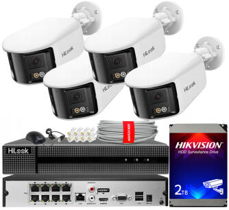 Zestaw do Monitoringu IP 6Mpx, 4 Kamery IPC-B460HAD-LUF/SL Smart Hybrid Light, MD2.0, Live Guard - HiLook by Hikvision | IPC-B460HAD-LUF/SL(x4) POE KIT