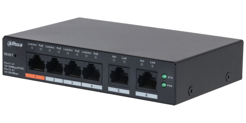 CS4006-4ET2ET-60 - Switch zarządzalny PoE, 4+2 portowy - Dahua | CS4006-4ET2ET-60