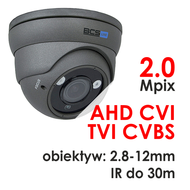 BCS-DMQ4200IR3 - Kamera kopułkowa 2.0 Mpx, 2.8-12mm IR30m, 4w1 - BCS | BCS-DMQ4200IR3