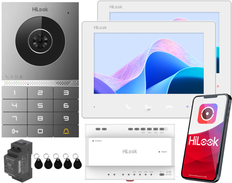 HD-VIS-02-K-W-2LCD - Wideodomofon 2-żyłowy IP WiFi, z dwoma monitorami - HiLook by Hikvision | HD-VIS-02-K-W-2LCD
