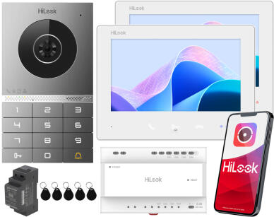 HD-VIS-02-K-W-2LCD - Wideodomofon 2-żyłowy IP WiFi, z dwoma monitorami - HiLook by Hikvision | HD-VIS-02-K-W-2LCD