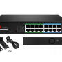 SW1816POE-160-E - Switch PoE 16+2, zarządzalny, Uplink 1000Mb/s, 160W 