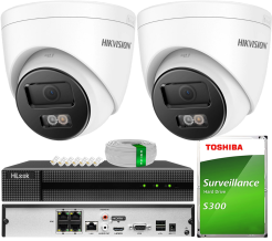 Zestaw do Monitoringu IP 6Mpx, 2 Kamery DS-2CD1361G2-LIU Smart Hybrid Light, PoE - HiLook by Hikvision | DS-2CD1361G2-LIU(x2) POE KIT