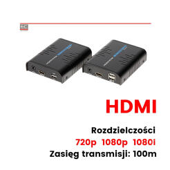 HDMI+USB-EX-100 - Extender HDMI USB EX-100 | HDMI+USB-EX-100