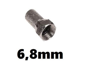 Wtyk / złącze typ F 6,8mm na RG6 nakręcane z uszczelką