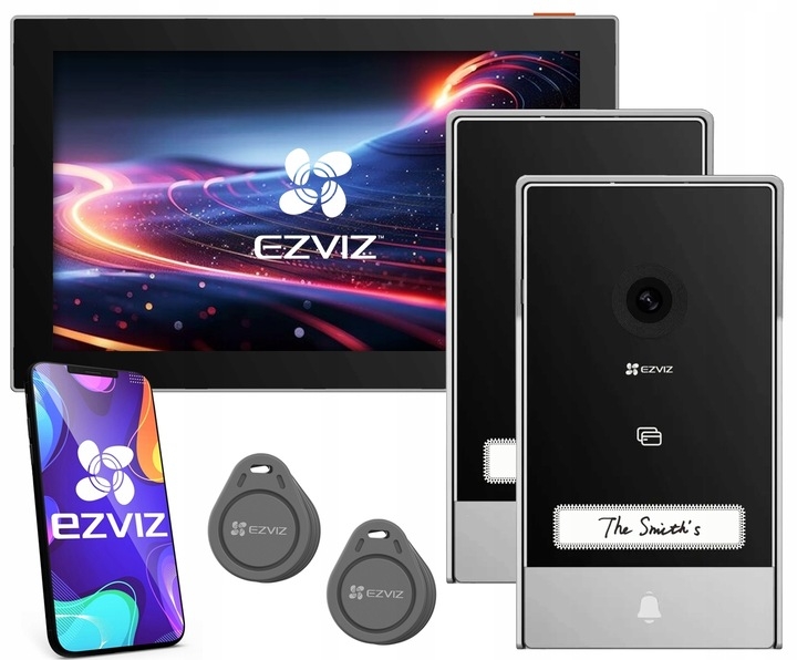 HP7 2-ENTRY - Wideodomofon IP 2-żyłowy, WiFi , 2x stacja bramowa z czytnikiem - EZVIZ | HP7 2-ENTRY KIT