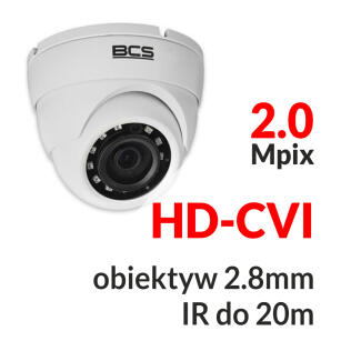 BCS-DMQ1200IR-E - Kamera kopułkowa 2.0 Mpix, 4w1, 2.8mm ,IR20m - BCS | BCS-DMQ1200IR-E