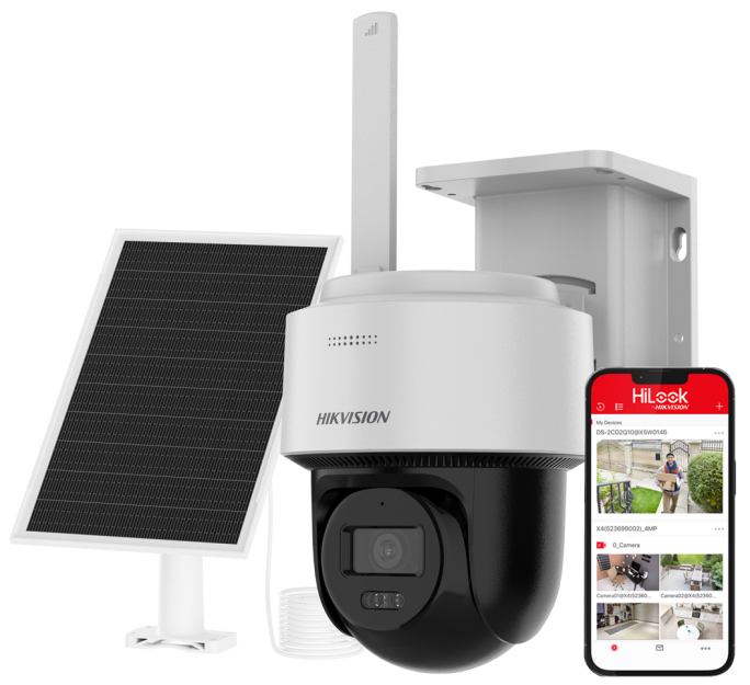 DS-2CFSP4/4G - Kamera obrotowa LTE 4MPx 2.8MM 4G, Hybrid Light 30m, Panel Solarny, Audio  -  Hikvision | DS-2CFSP4/4G