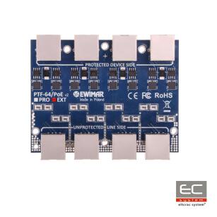 PTF-64-EXT/PoE - 4-kanałowy moduł ogranicznika przepięć sieci LAN Gigabit Ethernet - EWIMAR | PTF-64-EXT/PoE