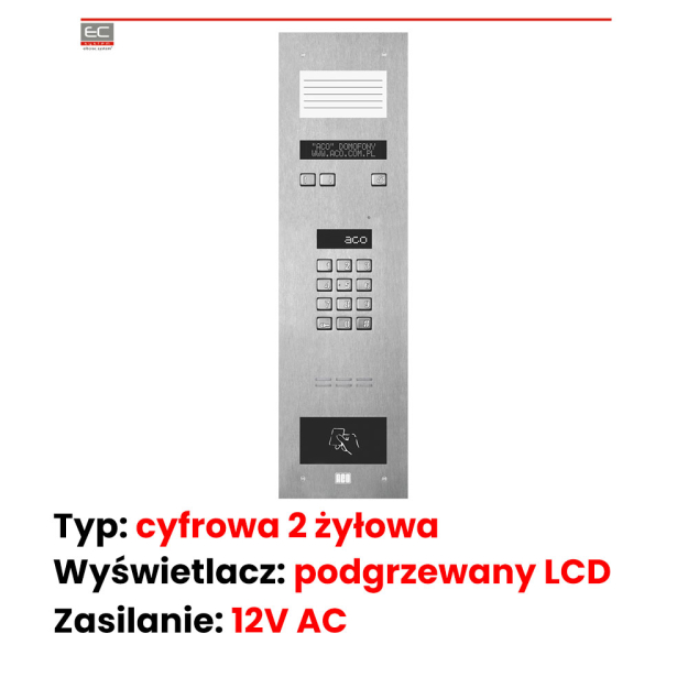 INSPIRO 14+ - Centrala Master, mała lista opisowa, elektroniczna lista lokatorów, zamek szyfrowy, czytnik zbliżeniowy - ACO | INSPIRO 14+