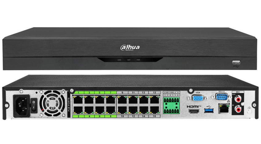 NVR5216-16P-EI2 - Rejestrator IP 16-kanałowy, 16x PoE, do 32Mpx, 2xHDD, WizSense PRO AI - Dahua | 6937552407732