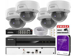 Zestaw do Monitoringu IP 8Mpx, Zewnętrzny, 4x HWI-D180H, Rejestrator 8ch - Hikvision Hiwatch | HWI-D180H + HWN-4108MH