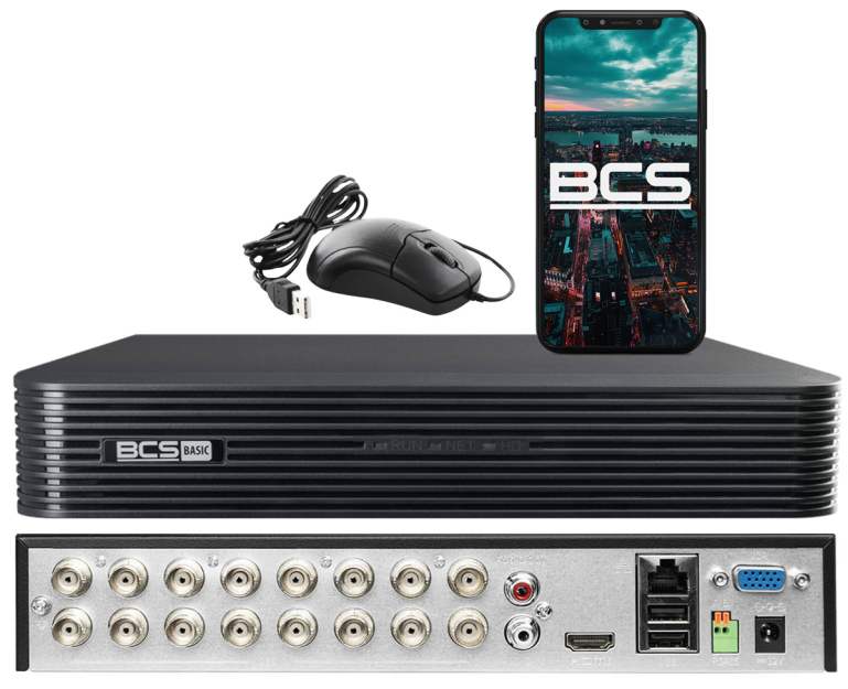 BCS-B-XVR1601(2.0) - Rejestrator 16-kanałowy 5w1, do 5Mpx, 1x SATA - BCS Basic | 5904890707429
