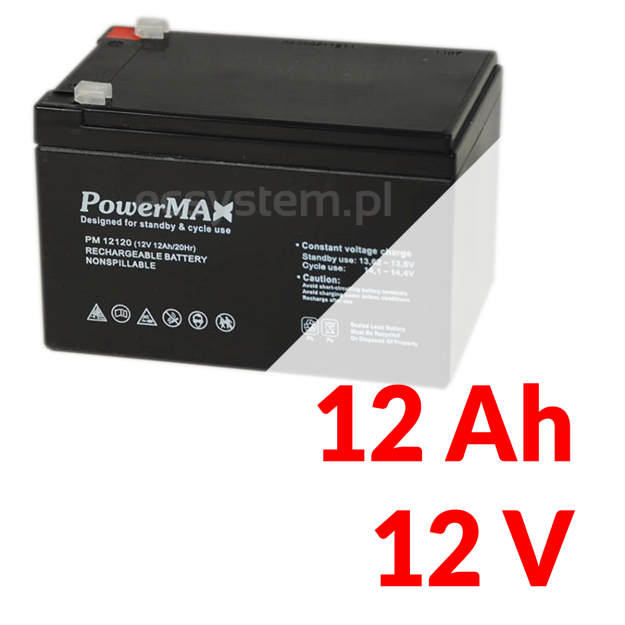 PM 12120 - Akumulator PowerMAX 12Ah 12V - MaxBat | PM 12120