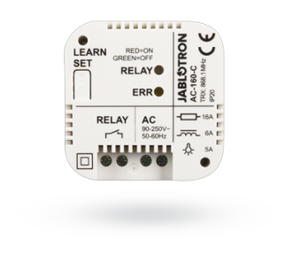 AC-160-C - Bezprzewodowy wielofunkcyjny moduł wyjścia PG do montażu w puszce montażowej, 250V/16A - Jablotron | AC-160-C