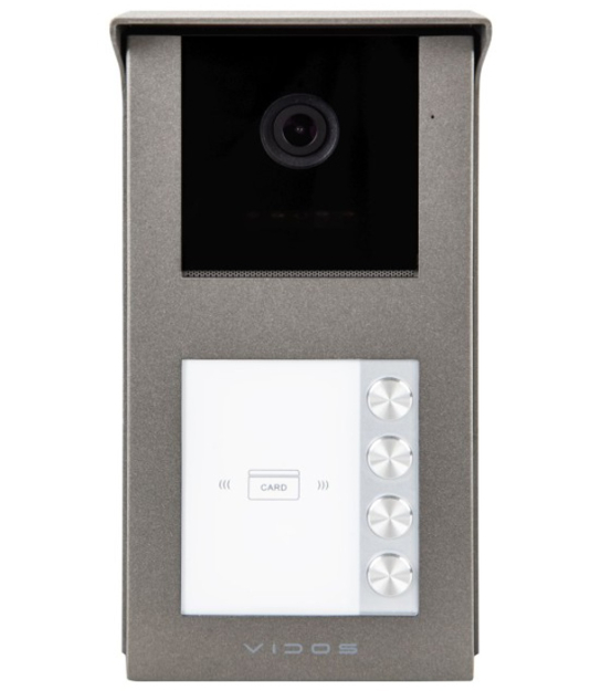S201-4 - Stacja bramowa do wideodomofonu IP, 2-żyłowa, Full HD, RFID, IR, IP54  - Vidos | S201-4