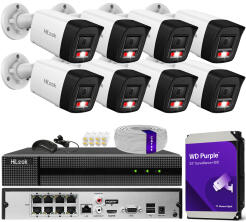 Zestaw do monitoringu IP 8Mpx 4K, 8 Kamer IPC-B180HA-LUF/SL Live Guard, PoE  - HiLook by Hikvision | IPC-B180HA-LUF/SL(x8) POE KIT
