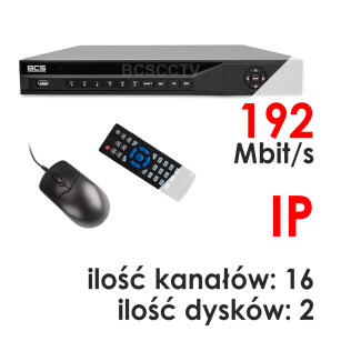 BCS-NVR1602-4K - Rejestrator 16-kanałowy 12 Mpix 4K IP - BCS