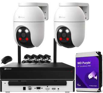 Zestaw Monitoringu WiFi 5Mpx, 2 Kamery Obrotowe C8c 3K, Dual Light + Autotracking, Audio - EZVIZ | C8c 3K (x2) WIFI KIT
