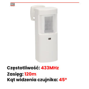 OR-DB-QM-124CR - Czujnik ruchu do dzwonków serii LOGICO - ORNO | OR-DB-QM-124CR