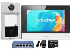 DS-KIS604-S - Zestaw wideodomofonowy Villa IP, Mifare, PoE - Hikvision | 6941264036418