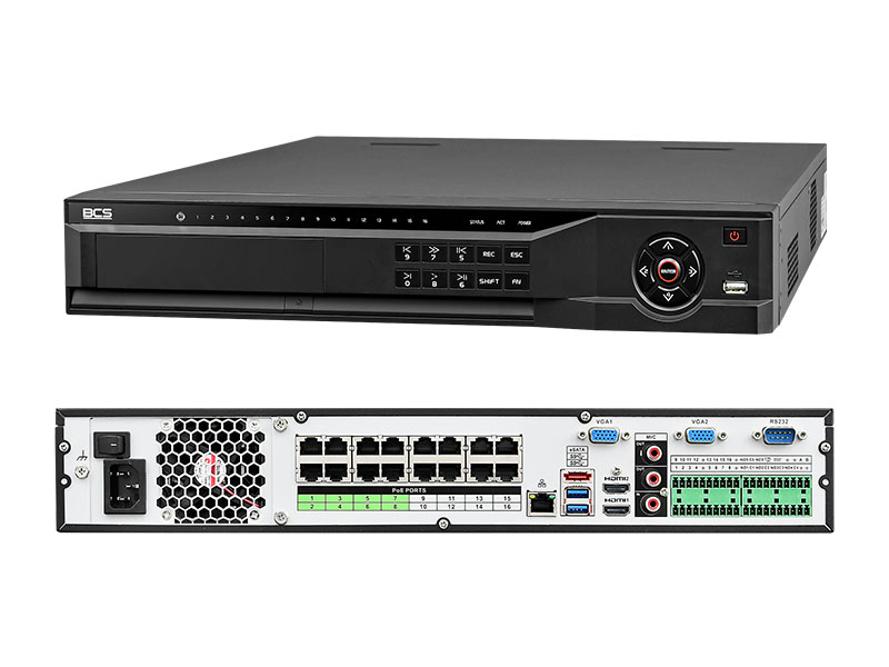 BCS-NVR1604-4K-P-III - Rejestrator 16-kanałowy 12 Mpix 4K IP PoE - BCS | BCS-NVR1604-4K-P-III