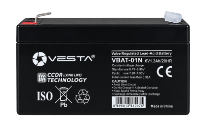 VBAT-01N - Akumulator AGM 6V 1.3Ah - Vesta | VBAT-01N
