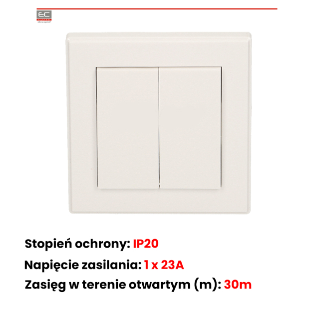 OR-SH-1711 - Włącznik podwójny natynkowy, sterowany bezprzewodowo - ORNO