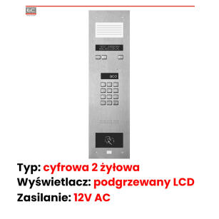 INSPIRO 14S+ - Centrala Slave, mała lista opisowa, elektroniczna lista lokatorów, zamek szyfrowy, czytnik zbliżeniowy - ACO | INSPIRO 14S+