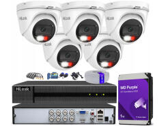 Zestaw do monitoringu TurboHD, 5 kamer Hybrid Light 5Mpx, rejestrator 8ch - HiLook by Hikvision | TVICAM-T5M-20DL + DVR-8CH-5MP