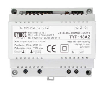 18A2 - Zasilacz domofonowy - Miwi-Urmet | 5903878053985