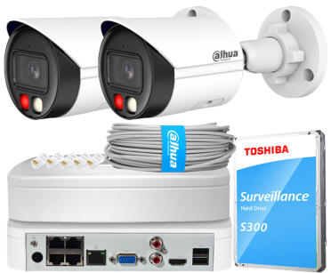 Zestaw do Monitoringu IP 6Mpx, 2 Kamery IPC-HFW2649S-S-IL-0280B, Dual Light, PoE - DAHUA | IPC-HFW2649S-S-IL-0280B(X2) POE KIT