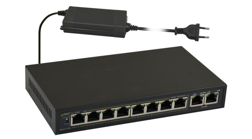 S108-90W - Switch PoE, 10-portowy do 8 kamer IP - PULSAR | S108-90W