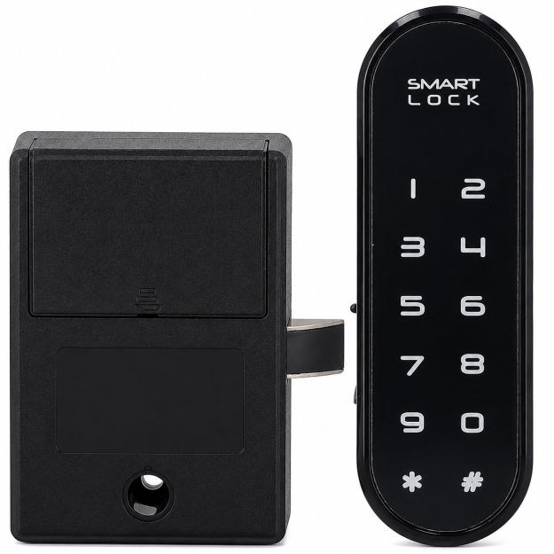 SF-CABINETLOCK-K-PUBLIC - Inteligentny zamek szyfrowy, sygnalizacja LED i akustyczna, port USB-C - Safire | SF-CABINETLOCK-K-PUBLIC