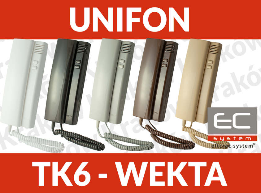 WEKTA TK6  Domofon unifon słuchawka – wybór koloru