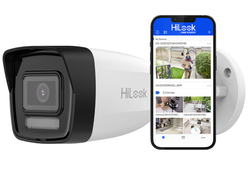 IPCAM-B4-30DL - Kamera tubowa IP, 4Mpx, 2.8mm, Mikrofon, Smart Hybrid Light - Hilook by Hikvision | IPCAM-B4-30DL