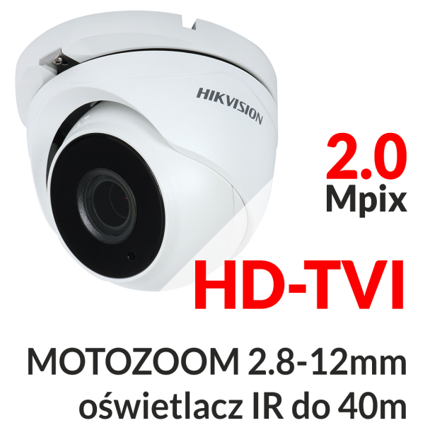 DS-2CE56D7T-IT3Z - Kamera kopułkowa 2.0 Mpix HD-TVI MOTOZOOM 2.8-12mm IR 40m WDR - HIKVISION | DS-2CE56D7T-IT3Z