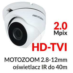 DS-2CE56D7T-IT3Z - Kamera kopułkowa 2.0 Mpix HD-TVI MOTOZOOM 2.8-12mm IR 40m WDR - HIKVISION | DS-2CE56D7T-IT3Z