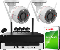 Zestaw Monitoringu WiFi 4Mpx, 2 Kamery zewnętrzne H3c 2K+, Dual Light, Audio - EZVIZ | H8c 2K+ (x2) WIFI KIT