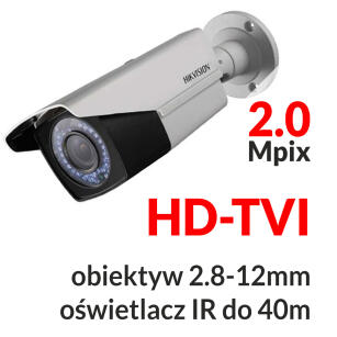 DS-2CE16D1T-AVFIR3 - Kamera tubowa 2.0 Mpix HD-TVI 2.8-12mm IR 40m - HIKVISION | DS-2CE16D1T-AVFIR3