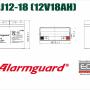 CJ12-18 - Akumulator 18Ah 12V - Alarmguard | CJ12-18
