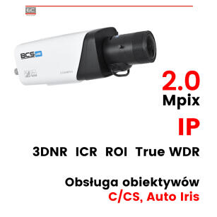 BCS-BIP7201A-IV - Kamera kompaktowa BOX 2 Mpx, 50kl/s, 3DNR, True WDR, ROI, PoE - BCS LINE