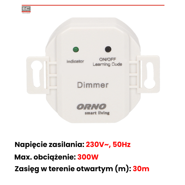 OR-SH-1705 - Włącznik podtynkowy (dopuszkowy), ON/OFF, funkcja ściemniania - ORNO