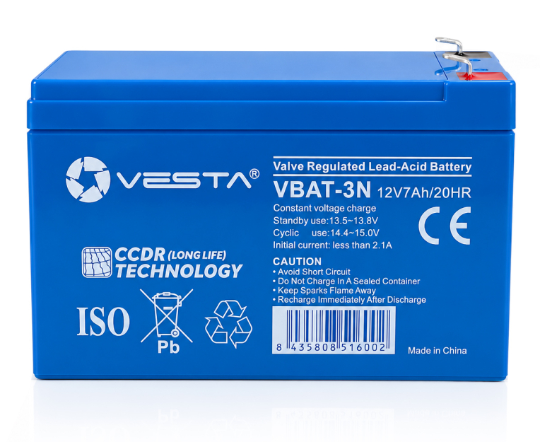 VBAT-3N - Akumulator AGM 12V 7Ah - Vesta | VBAT-3N
