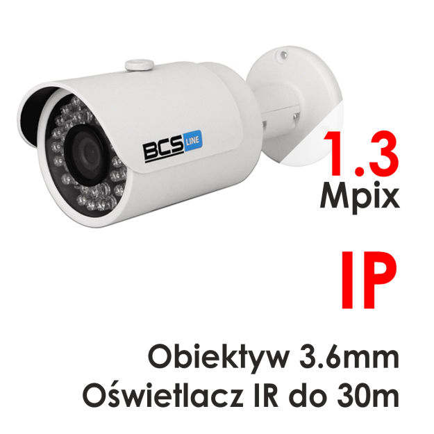BCS-TIP3130AIR - Kamera tubowa 1.3 Mpix IP 3.6mm IR 30m - BCS
